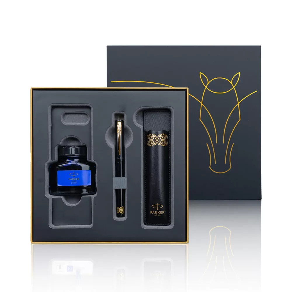 Bộ quà tặng bút máy Parker Vector XL Horse Black GT