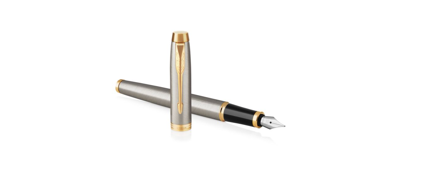 Bút máy Parker IM 2017 Brushed Metal cài vàng