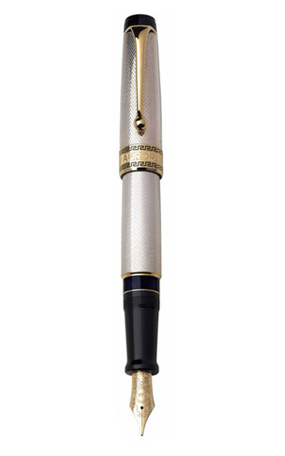 Bút máy Aurora Optima Sterling Silver Gold Plated Trim 