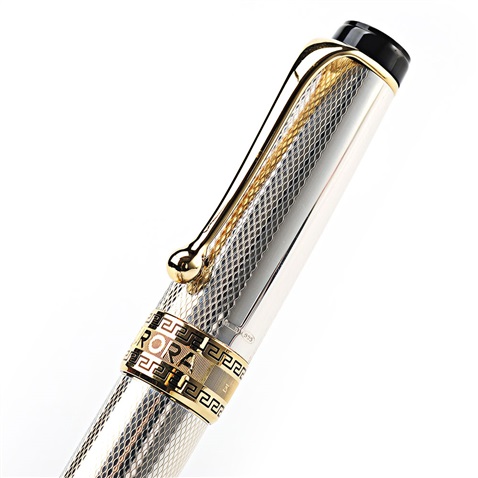 Bút máy Aurora Optima Sterling Silver Gold Plated Trim 
