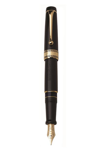 Bút máy Aurora Optima Black Gold Plated Trim 