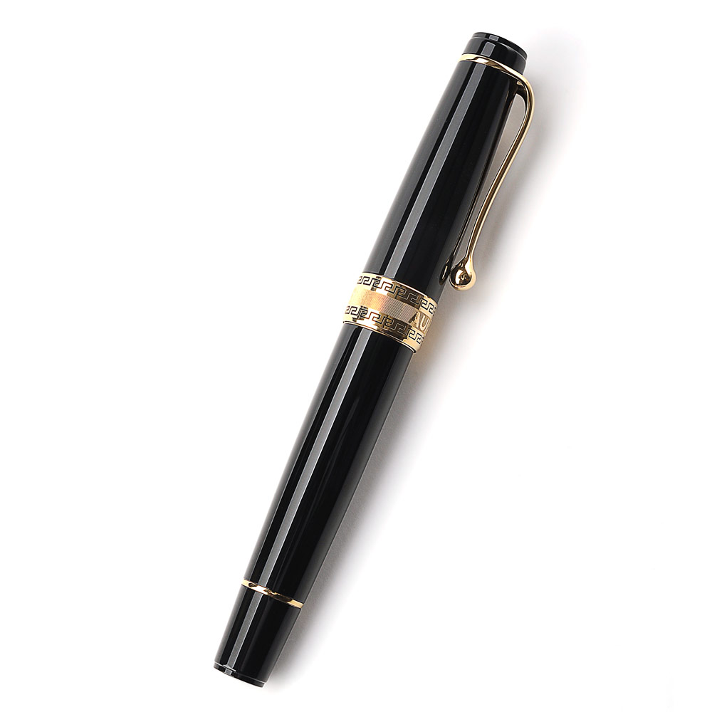 Bút máy Aurora Optima Black Gold Plated Trim 