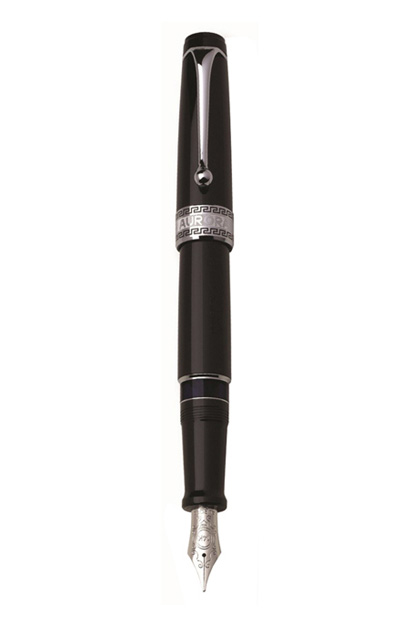 Bút máy Aurora Optima Black Chrome Plated Trim