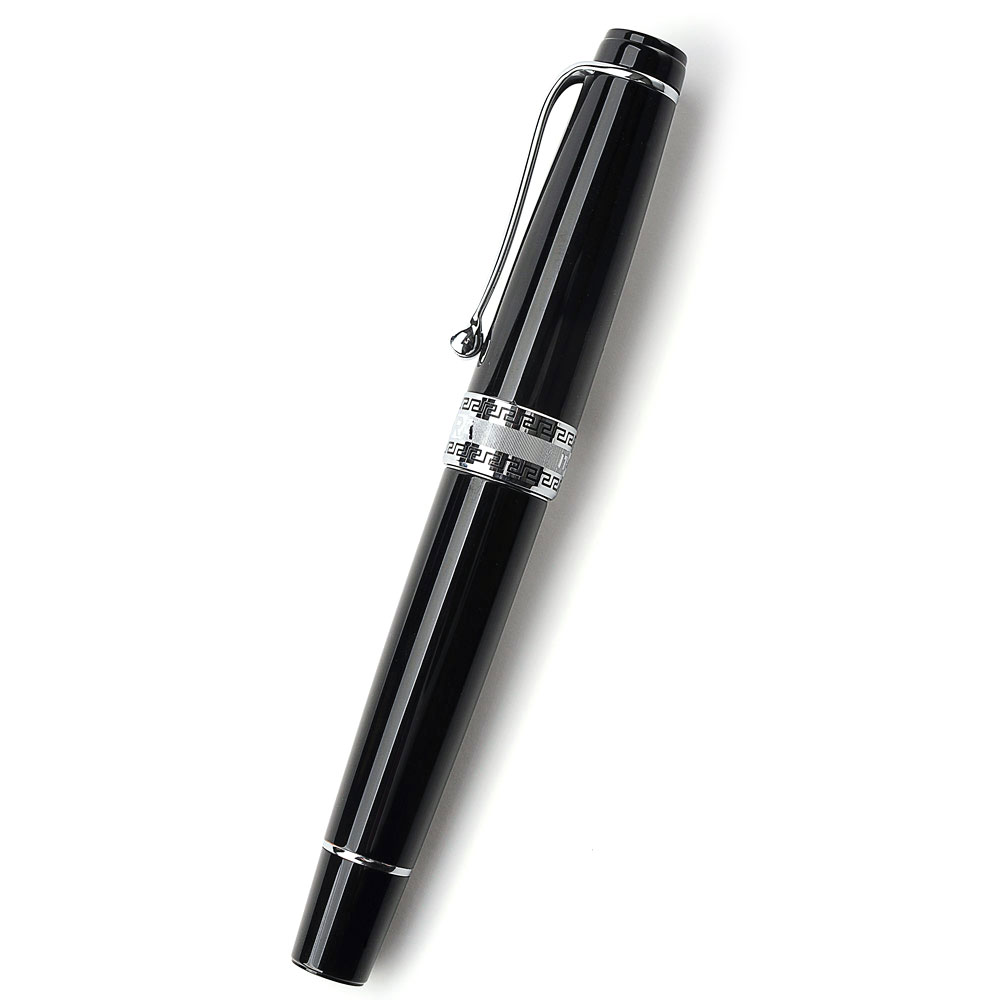 Bút máy Aurora Optima Black Chrome Plated Trim