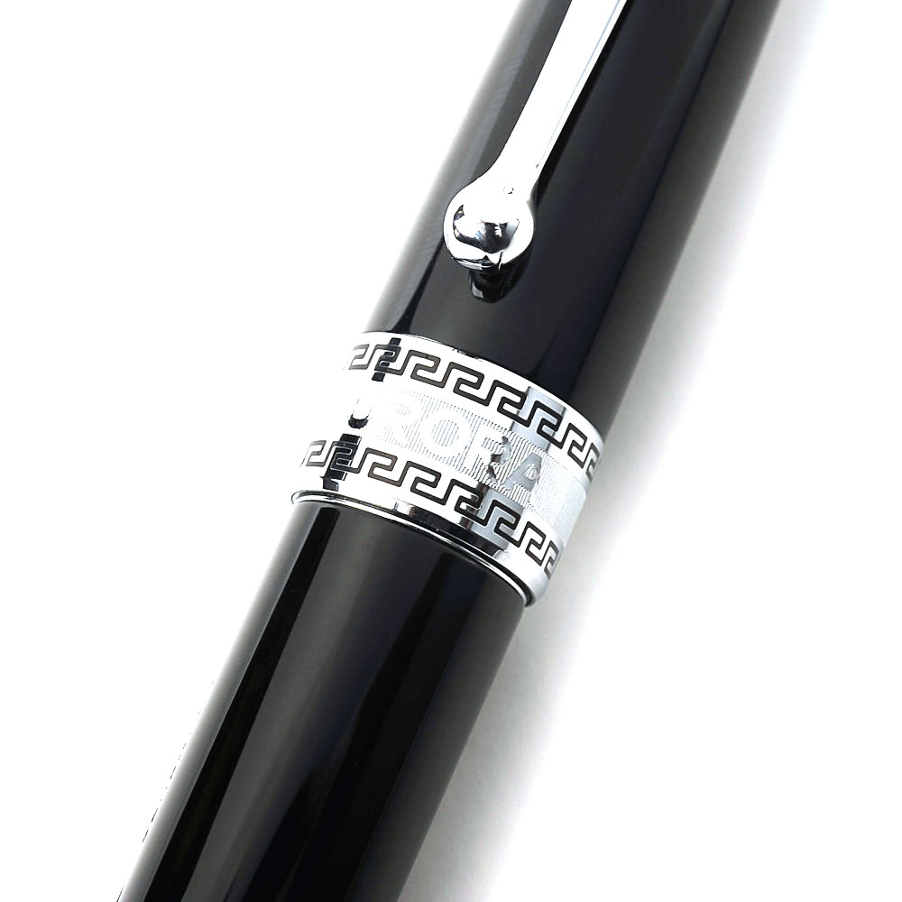 Bút máy Aurora Optima Black Chrome Plated Trim