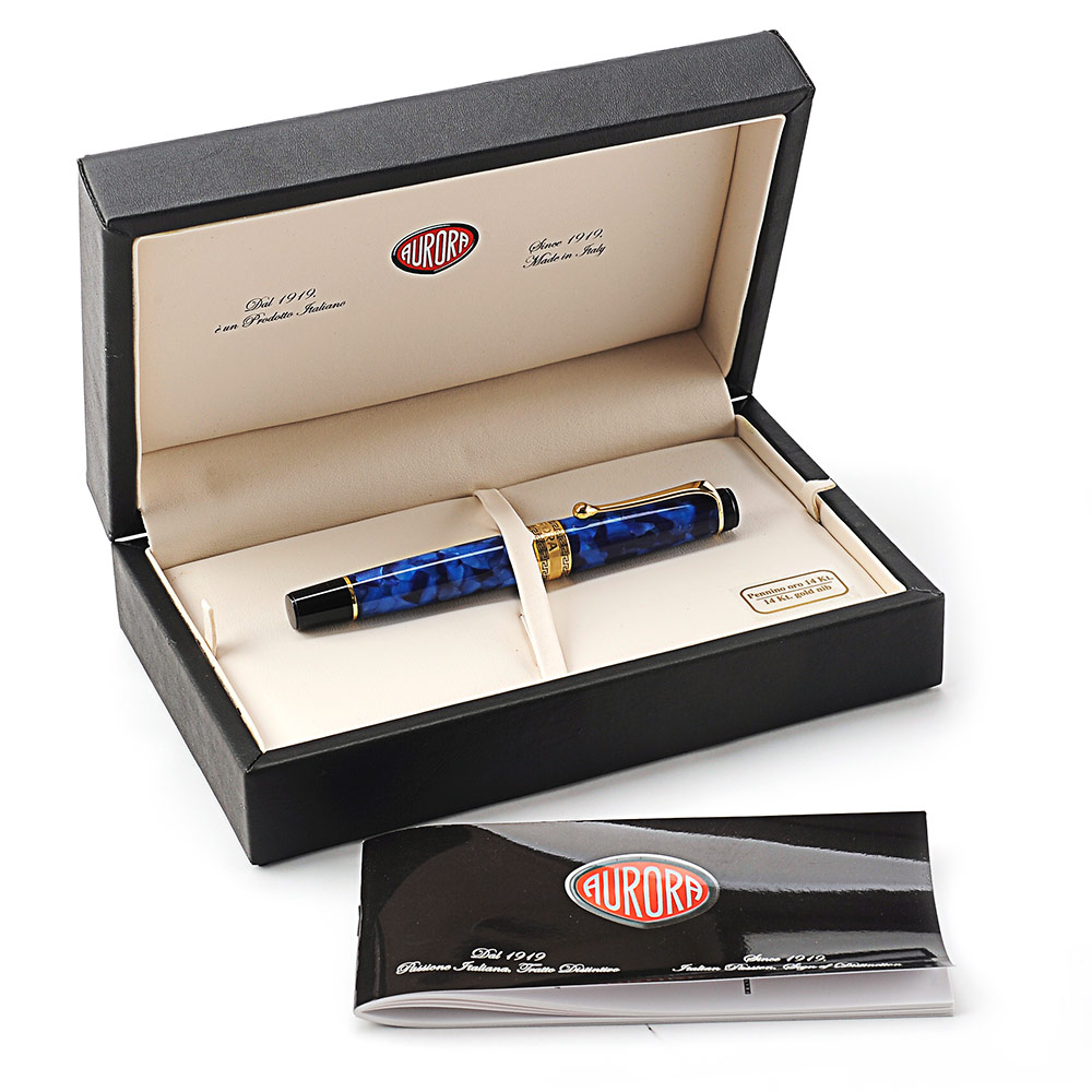 Bút máy Aurora Optima Auroloide Blue Gold Plated Trim