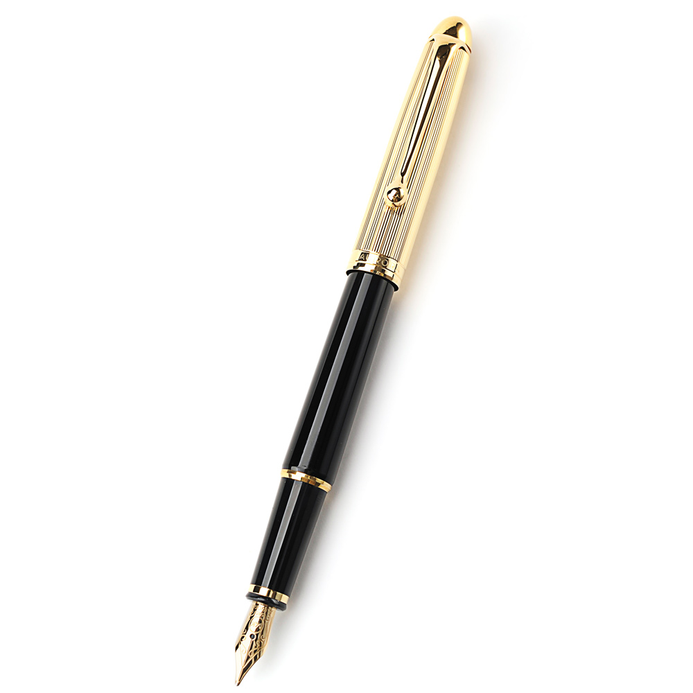 Bút máy Aurora 88 Black Barrel Gold Plated Cap 
