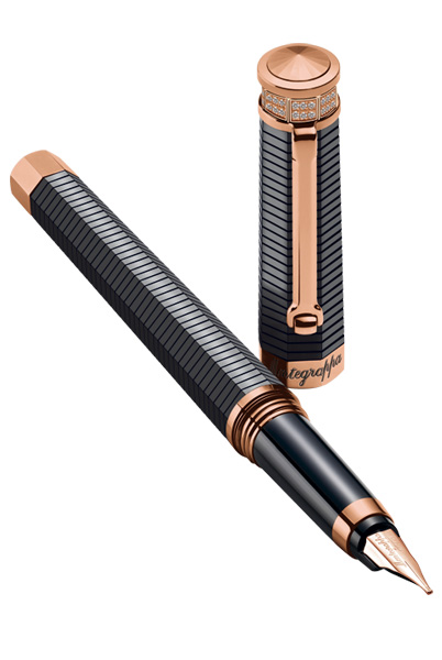 Bút máy NeroUno Linea Crystal Red Gold PL.