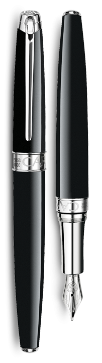 Bút máy LÉMAN EBONY BLACK silver-plated, rhodium-coated 