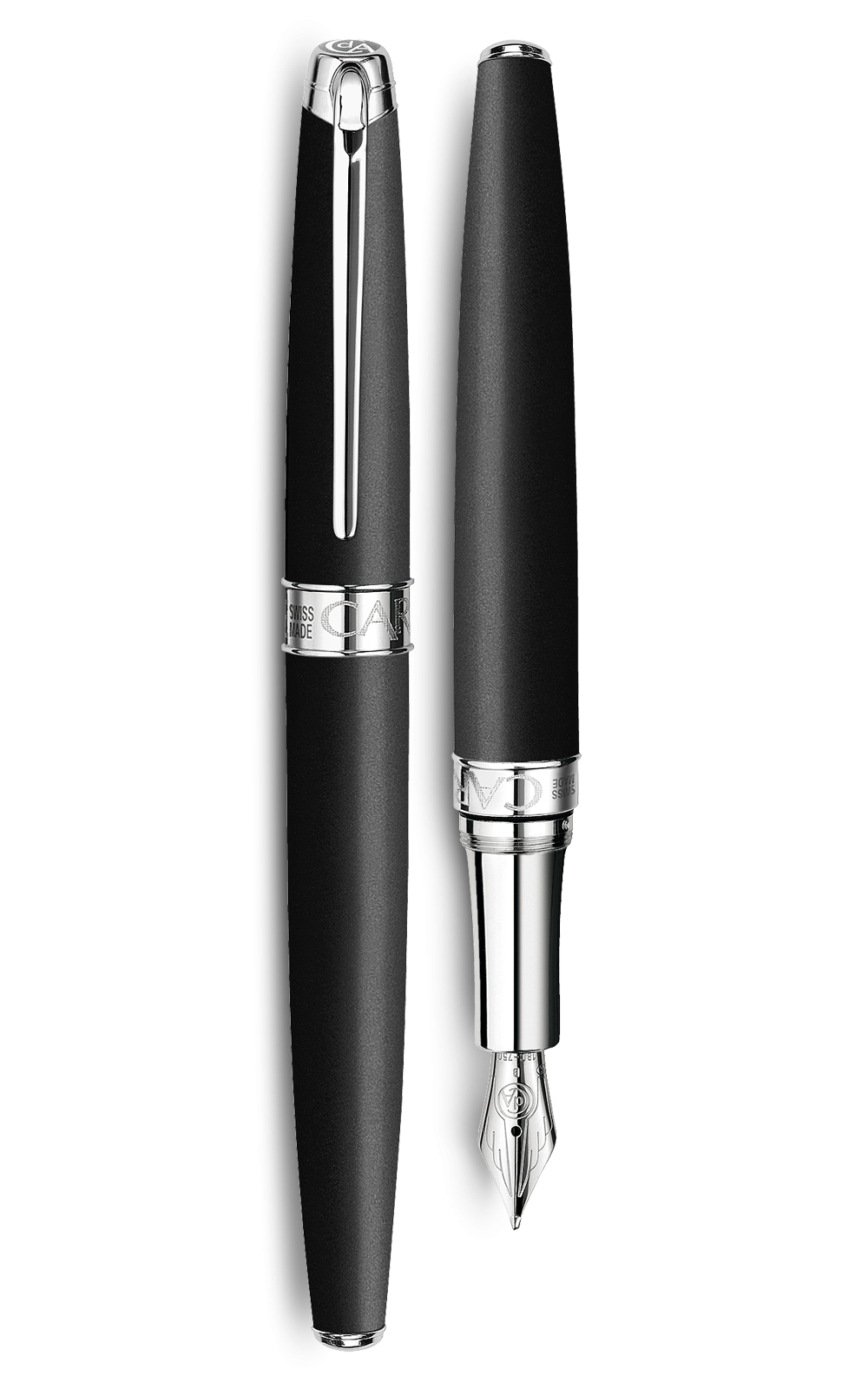Bút máy LÉMAN BLACK MATT silver-plated, rhodium-coated 
