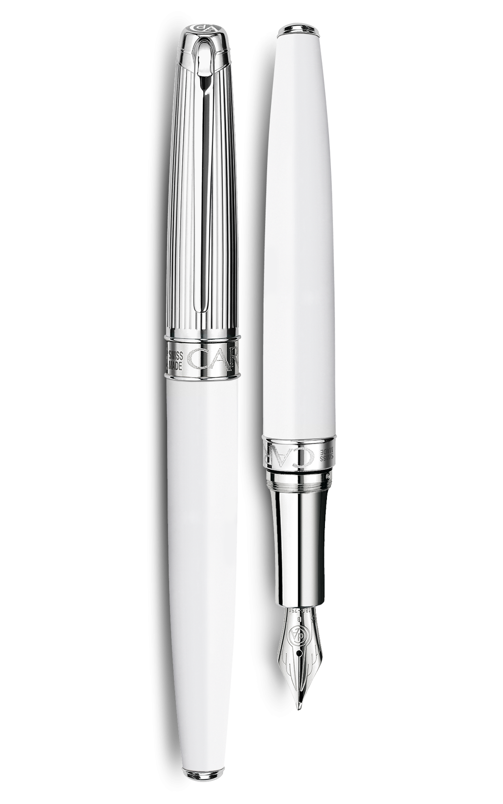 Bút máy LÉMAN BICOLOR WHITE silver-plated, rhodium-coated 