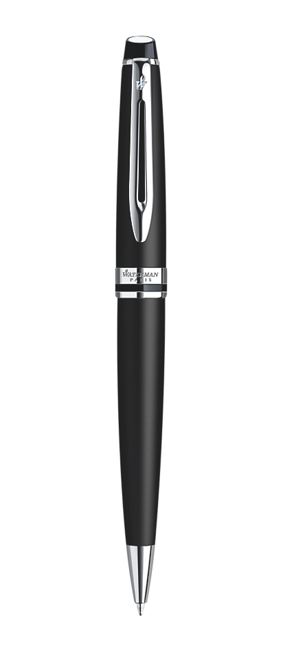 Bút bi Waterman Expert 3 kim loại mờ cài bạc