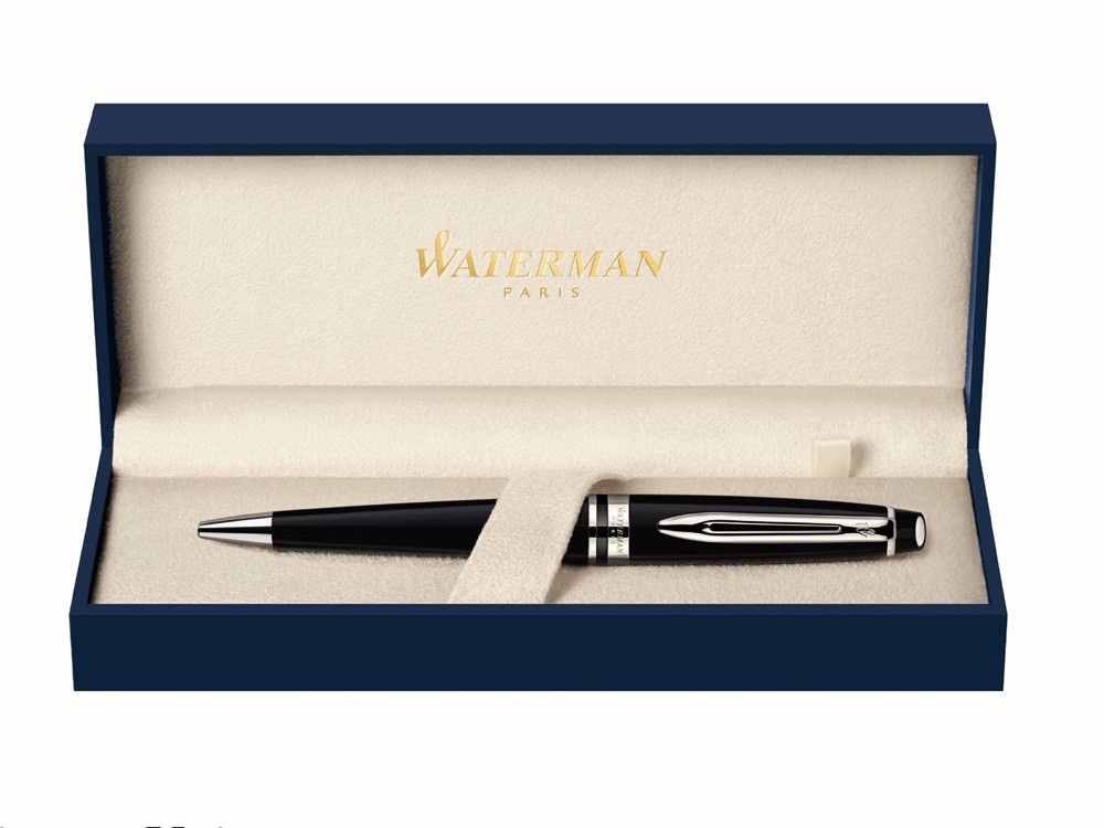 Bút bi Waterman Expert 3 Laque đen cài trắng