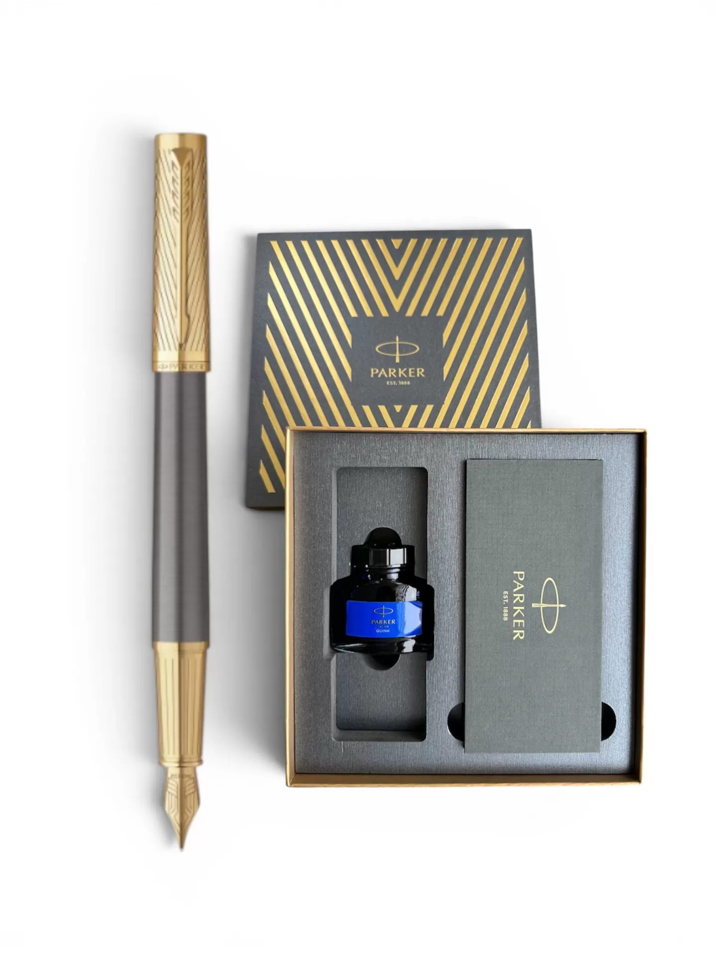 Set Bút máy Parker Ingenuity ARROW Grey GT (Gift box)