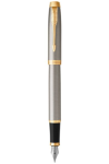 Bút máy Parker IM 2017 Brushed Metal cài vàng