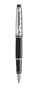 Bút máy waterman Expert 3 Dulux black cài trắng