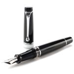 Bút máy Aurora Optima Black Chrome Plated Trim