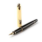 Bút máy Aurora 88 Black Barrel Gold Plated Cap 