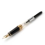 Bút máy Aurora 88 Black Barrel Gold Plated Cap 